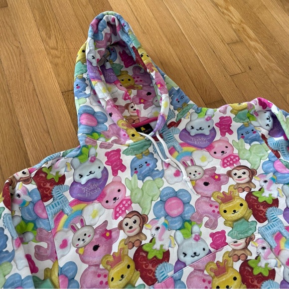 Rare Teddy Fresh Hoodie Charms All Over Print Womens XL - Picture 2 of 11